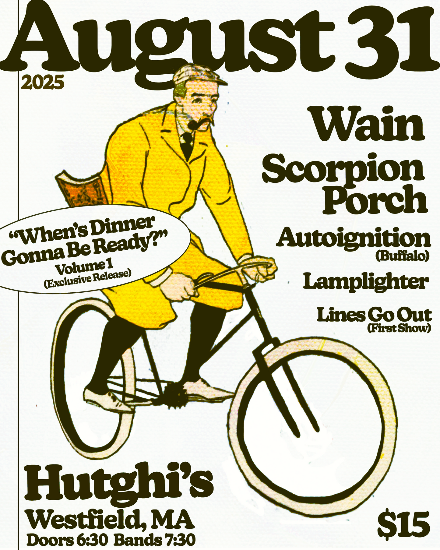 Sunday August 31st - Wain / Scorpion Porch / Autoignition / Lamplighter / Lines Go Out