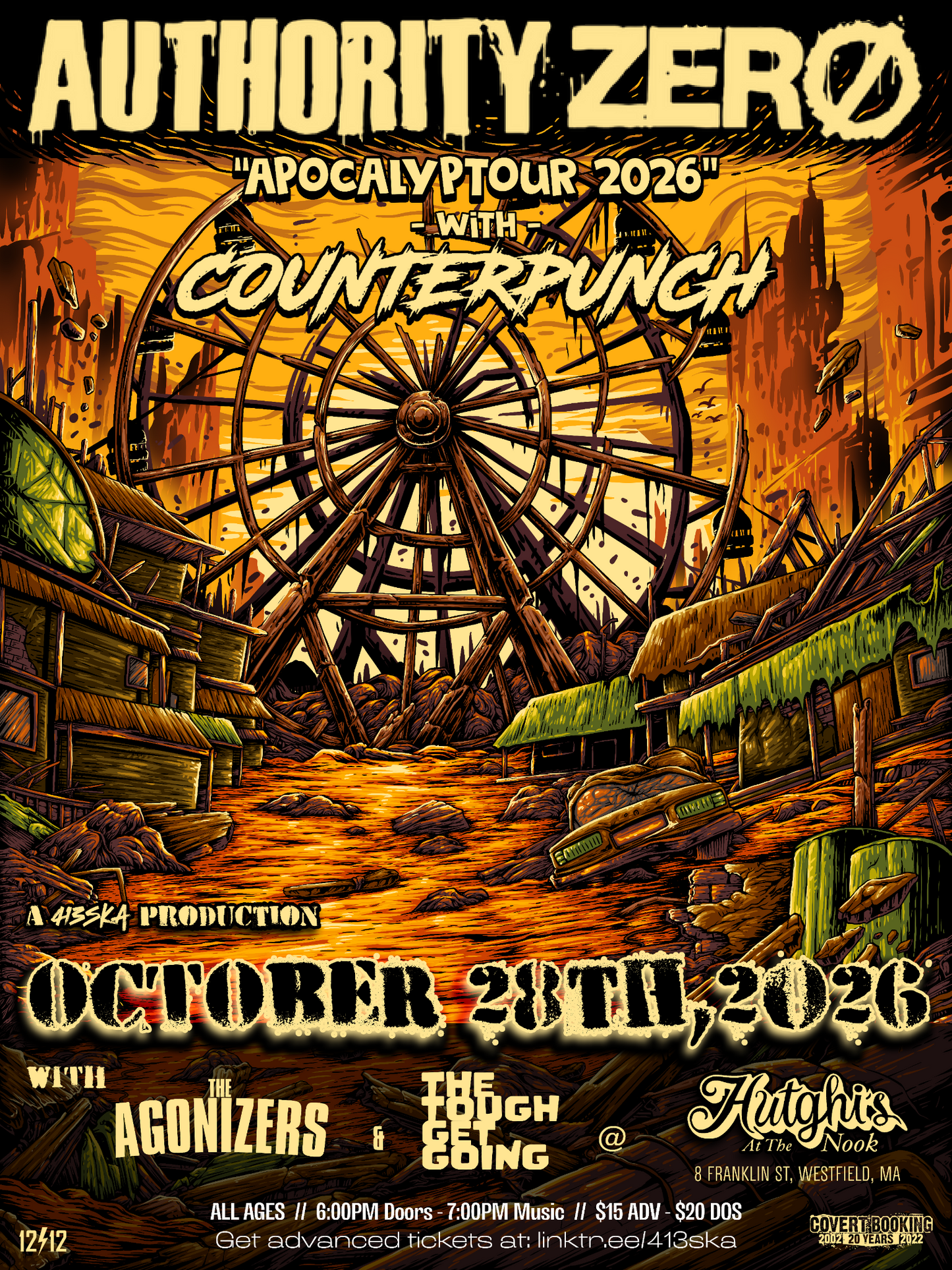Wednesday October 28th - Authority Zero / Counterpunch / The Agonizers / The Tough Get Going