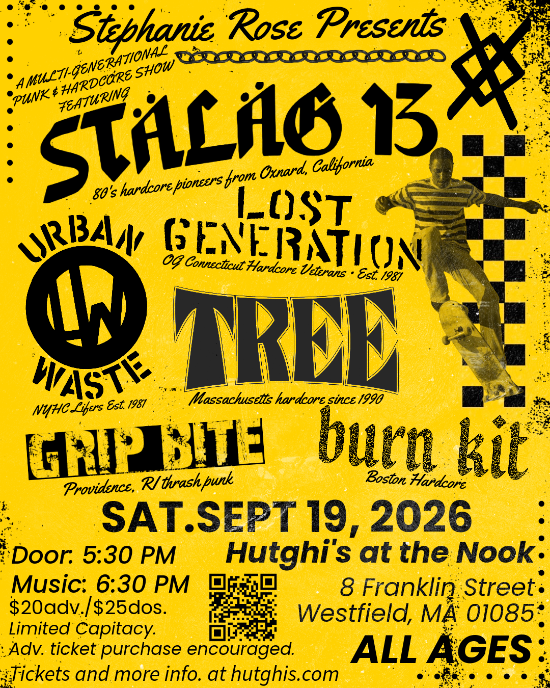 Saturday September 19th - Stalag 13 / Urban Waste / Tree / Lost Generation / Grip Bite / Burn Kit